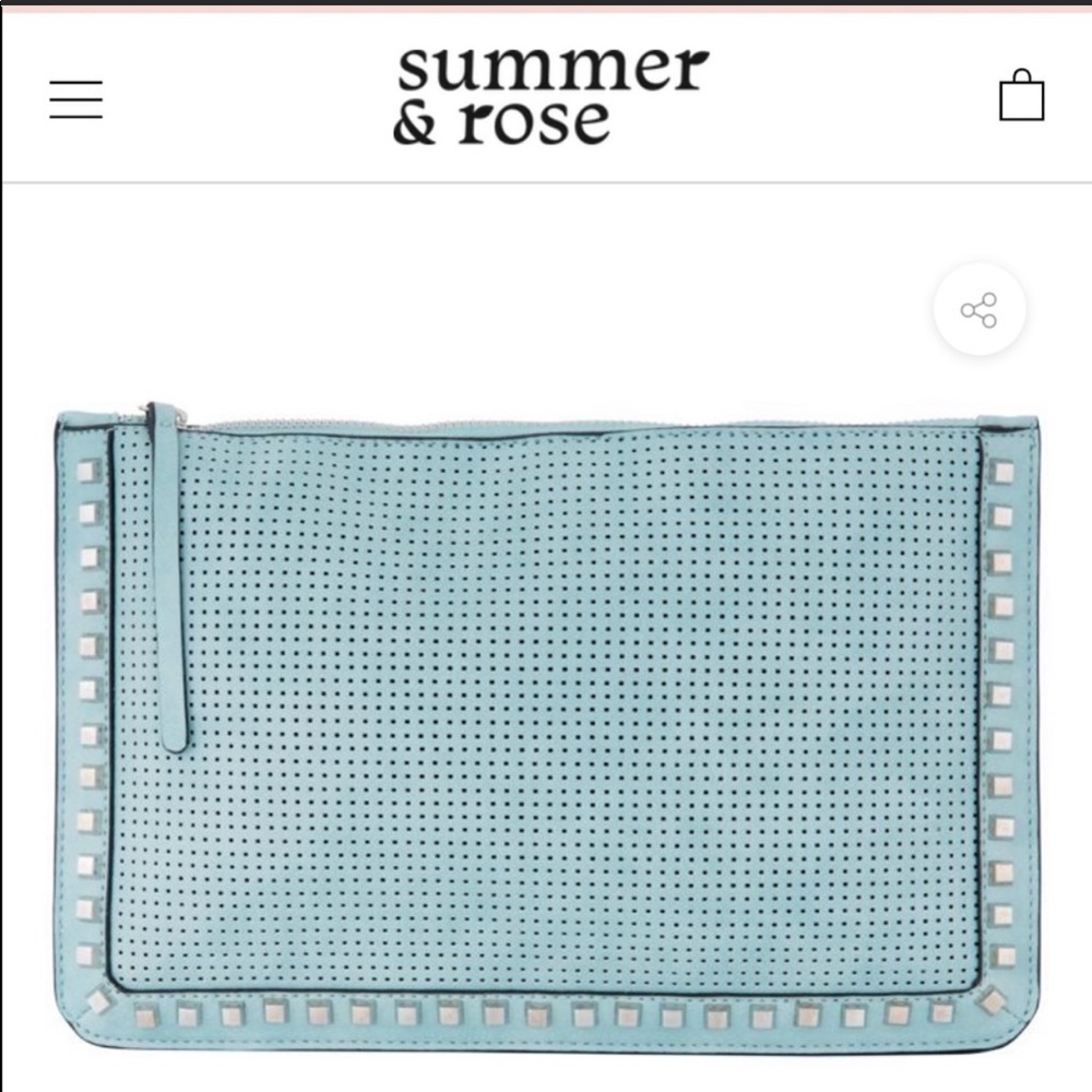 Summer & Rose Sky Blue Studded Clutch